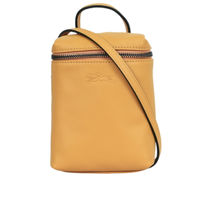 LONGCHAMP Le Pliage Xtra XS 小牛皮拉鍊迷你手提/斜背二用包/蜜糖色
