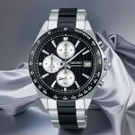 SEIKO 精工 直條紋三眼計時手錶-41mm 8T67-00Y0D(SBTR043J), , large