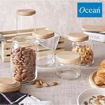 Ocean 木蓋儲物罐 保鮮罐 置物罐 收納罐 五種尺寸 325~1000ml 金益合Drink eat, , large
