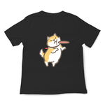 JZ TEE Shiba Inu & Cat - Catching Frisbee Graphic Tee, , large
