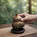 【A&R】招財開運 鏤空福祿鎏金香薰爐 附葫蘆香插, , large