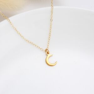 【Angel & Me】Mini Moon s925 sterling silver 24k gold-plated necklace gift