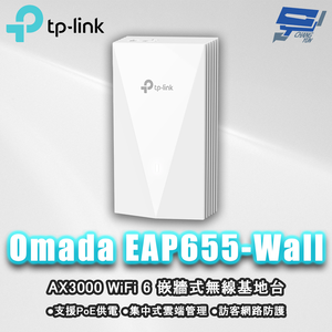 昌運監視器 TP-LINK Omada EAP655-Wall AX3000 WiFi 6 嵌牆式無線基地台