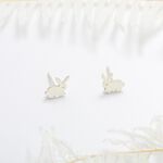 【Angel & Me】兔子 小白兔 s925純銀兔耳環 生日禮盒 情人節禮物, , large