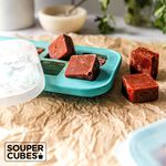 官方直營【Souper Cubes】多功能食品級矽膠保鮮盒10格_湖水綠2入組(30ML/格), , large