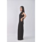(XL) liang yan韓牌高腰無袖Ｖ領黑色連身裝二手衣, , large