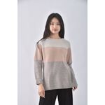 (S) 23区 Vingt trois arrondissements質感羊毛撞色杏色長袖上衣二手衣, , large