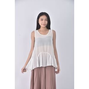 (S) moma質感紡紗背心白色上衣二手衣