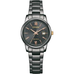 CITIZEN 星辰 光動能簡約女錶-黑 EW2316-79E