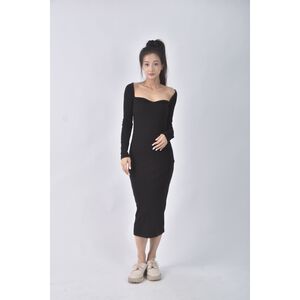 (S) 【安于晴Charlene私服】質感棉質黑色洋裝二手衣