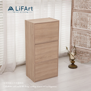 3-Tier Cube Bookcase with Magnetic Doors