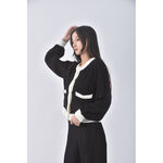 (S) majestic legon質感圓領黑色長袖上衣二手衣, , large