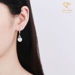 【CF鑽飾】耳環 天然淡水珍珠X莫桑鑽《珍珠音調》10mmx8分, , large