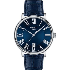 TISSOT 天梭 Carson 羅馬石英錶-藍/40mm T1224101604300