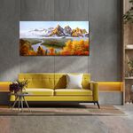 【御畫房】金山銀山 國家一級畫師手繪油畫60×120cm(VF-62), , large