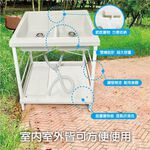【雙手萬能】台灣製 豪華塑鋼雙水槽-附洗衣板(洗衣水槽 洗碗槽 洗衣檯 洗濯槽), , large