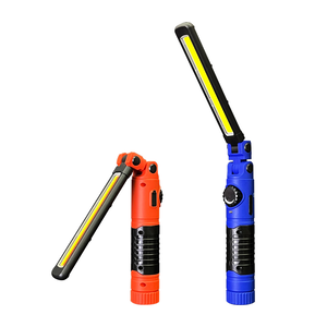 5W Foldable Magnetic COB LED Work Light Flashlight White Light + Warning Light/White Light 2 Set