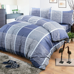 柔絲絨雙人四件式印花兩用被床包組, , large