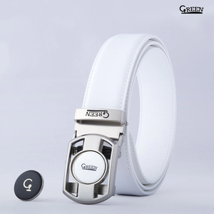 Green Golf Belt PU White