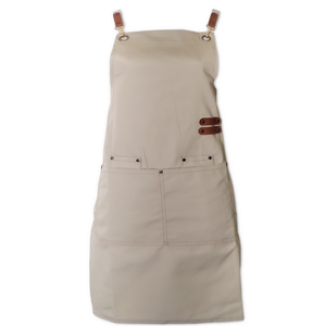 時尚帆布肩帶圍裙-卡其色-2件