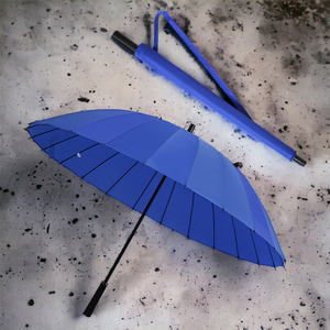 24骨抗強風大傘 【寶藍色】長柄傘 傘面 雨傘 大雨傘 晴雨兩用傘 超大雙人傘 長柄傘 遮陽傘 手動傘 抗強風傘 24骨長柄