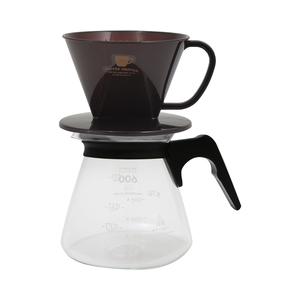日本製NAKAYA扇形咖啡濾杯-2~4人x1入+咖啡壺-605ccX1入-1組