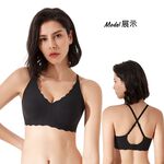 【A&R】舒適無痕小浪花細肩帶內衣 奶油膚, , large