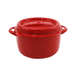 日本製鑄鐵鍋造型可微波保鮮盒-圓形-550ml-3入, , large