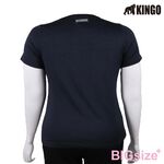 KINGO-大尺碼-女款 吸排 圓領T恤-深麻灰-414005, , large
