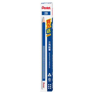 【龍品文創】Pentel 飛龍 CB60T 6入三角鉛筆-2B