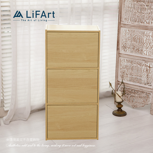 3-Tier Cube Bookcase with Magnetic Doors