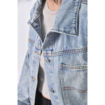 (XL) story prada韓牌丹寧牛仔排扣藍色外套二手衣, , large