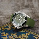 LONGINES 浪琴 深海征服者浪鬼陶瓷潛水機械錶-綠/43mm L37824069, , large