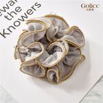 【Gulicc】古莉可 髮圈 歐美款珍珠燙金邊 大腸圈髮圈, , large