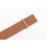 TORY BURCH Miller 素面皮革寬3.8cm雙面可用皮帶S/黑色/焦糖色, , large