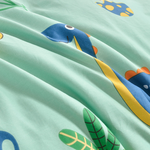 【Betrise】Forest Dinosaur | Environmentally friendly printing and dyeing anti-mite and antibacterial 100% combed cotton dual-purpose quilt and bed sheet set - double, , large