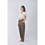 (S) 【安于晴Charlene私服】高腰質感西裝收腰棕色長褲二手衣, , large