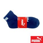 PUMA 經典加厚毛巾底運動短筒襪3雙裝 彪馬 跳豹 男襪 女襪 襪子 運動襪 短襪 加厚 高彈 平整縫頭 耐磨 深藍, , large