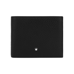 MONT BLANC 粒面牛皮對開零錢袋短夾(黑色)