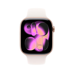 Apple Watch S11 GPS 46mm 玫瑰金色鋁金屬錶殼 搭淡胭粉色運動錶帶 M/L _ 台灣公司貨 + 專用 (錶貼 & 錶套), , large