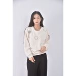 (M) adidas質感運動大學Ｔ杏色長袖上衣二手衣, , large