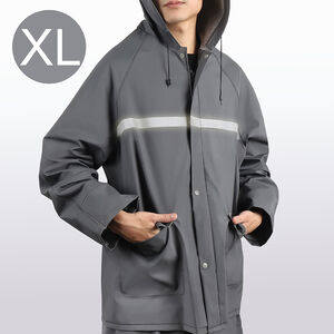 兩件式PVC防護雨衣&lt;鉑金灰XL&gt;