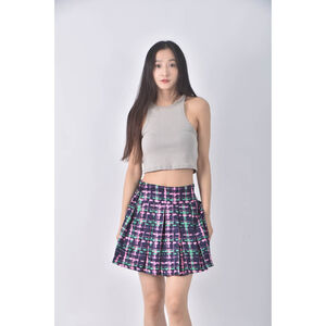 (M) 條紋藍色短裙二手衣