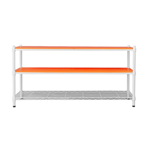 【Y HOUSE】Pine 120x45x60 cm three-layer paint color storage shelf wooden shelf - teak paint white