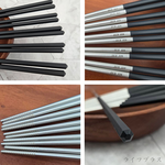 輕&漾316不鏽鋼六角雙節筷-24cm-黑色-5雙入x2組, , large
