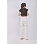 (M) 【依庭私服】air space lady高腰丹寧牛仔質感白色長褲二手衣, , large