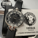 [星晴錶業]VERSUS VERSACE手錶,36mm,VV00089銀色錶面銀錶殼深黑色真皮皮革錶帶款, , large