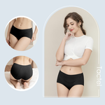 【Clany可蘭霓】 台灣製遠紅外線防漏透氣 M-2XL 生理褲 加大尺碼 衝擊濃黑 2182-63, , large