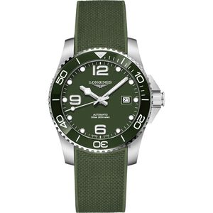 LONGINES 浪琴 深海征服者浪鬼陶瓷潛水機械錶-綠/41mm L37814069