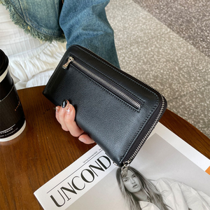 SPRING-真皮長款錢包頭層牛皮手拿包頭層牛皮長夾頭層牛皮拉鍊長夾-多色